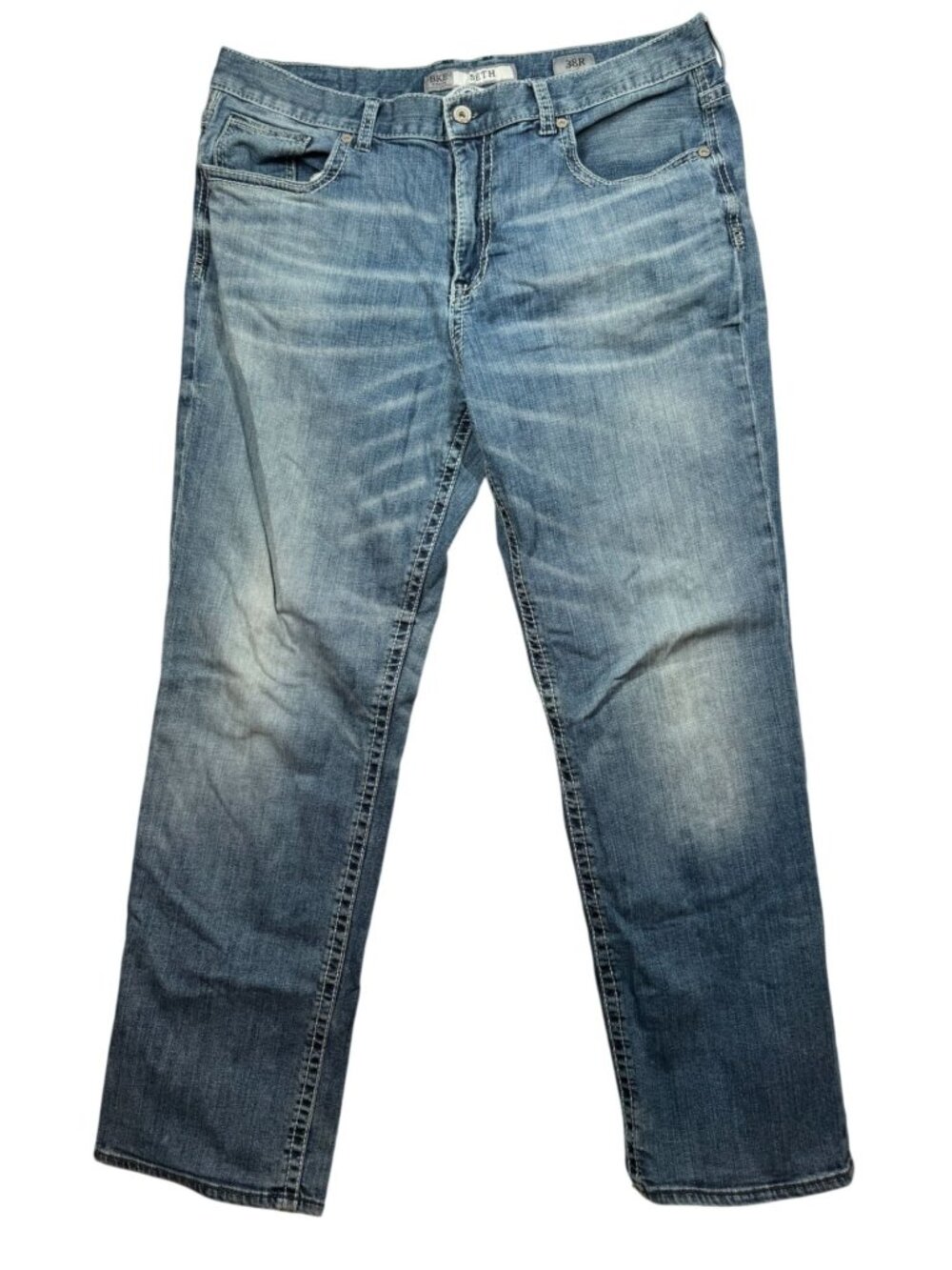 BKE The Buckle Seth Straight Leg Jeans Distressed Medium Wash Men's 38R 38x31